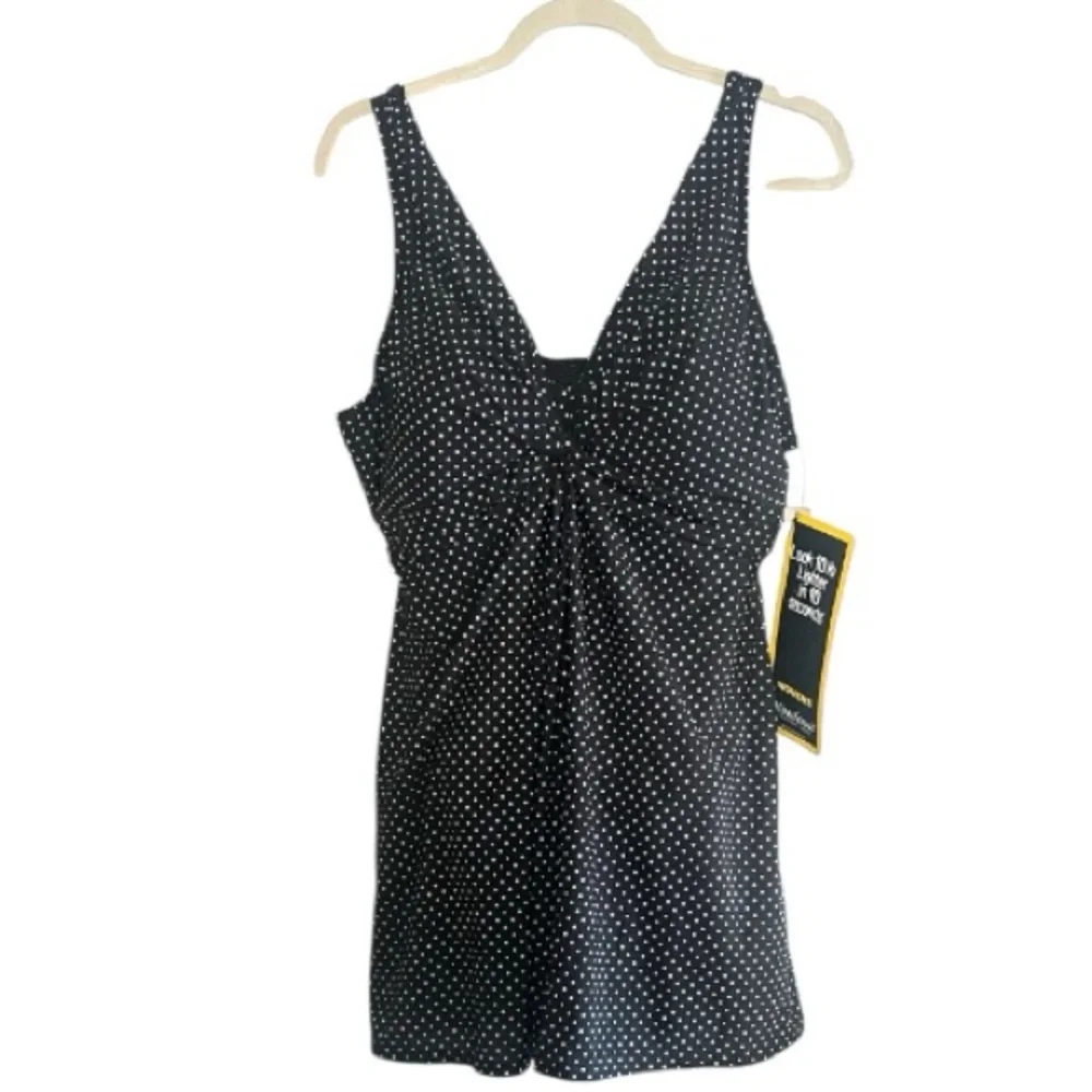 Miraclesuit “Pin Point Marais” Tummy Control Swimdress Polka Dot 22W‎ NWT